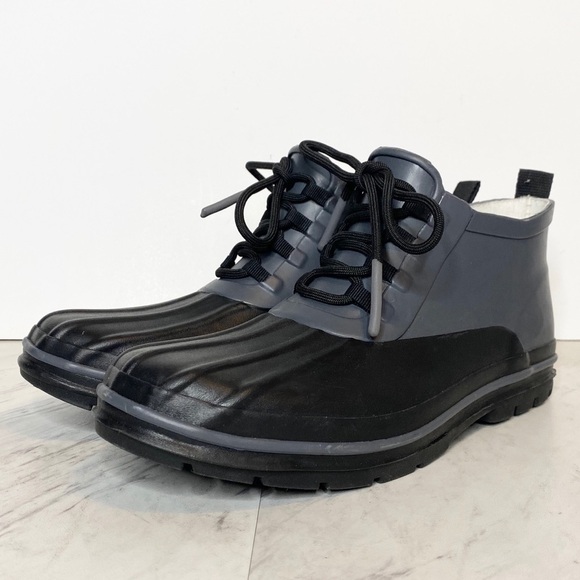 Chooka Lace Up Black Gray Matte Duck Boot 10 US - Picture 1 of 14